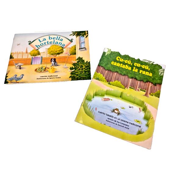 Lot of 2 Spanish Kids LA BELLA HORTELANA By Gomez Cu-cu Cu-cu Cantaba La Rana - Picture 1 of 7